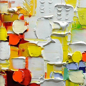  abstrakt - Abstraktes Farbblock Detail von Palettenmesser Wandkunst Minimalismus